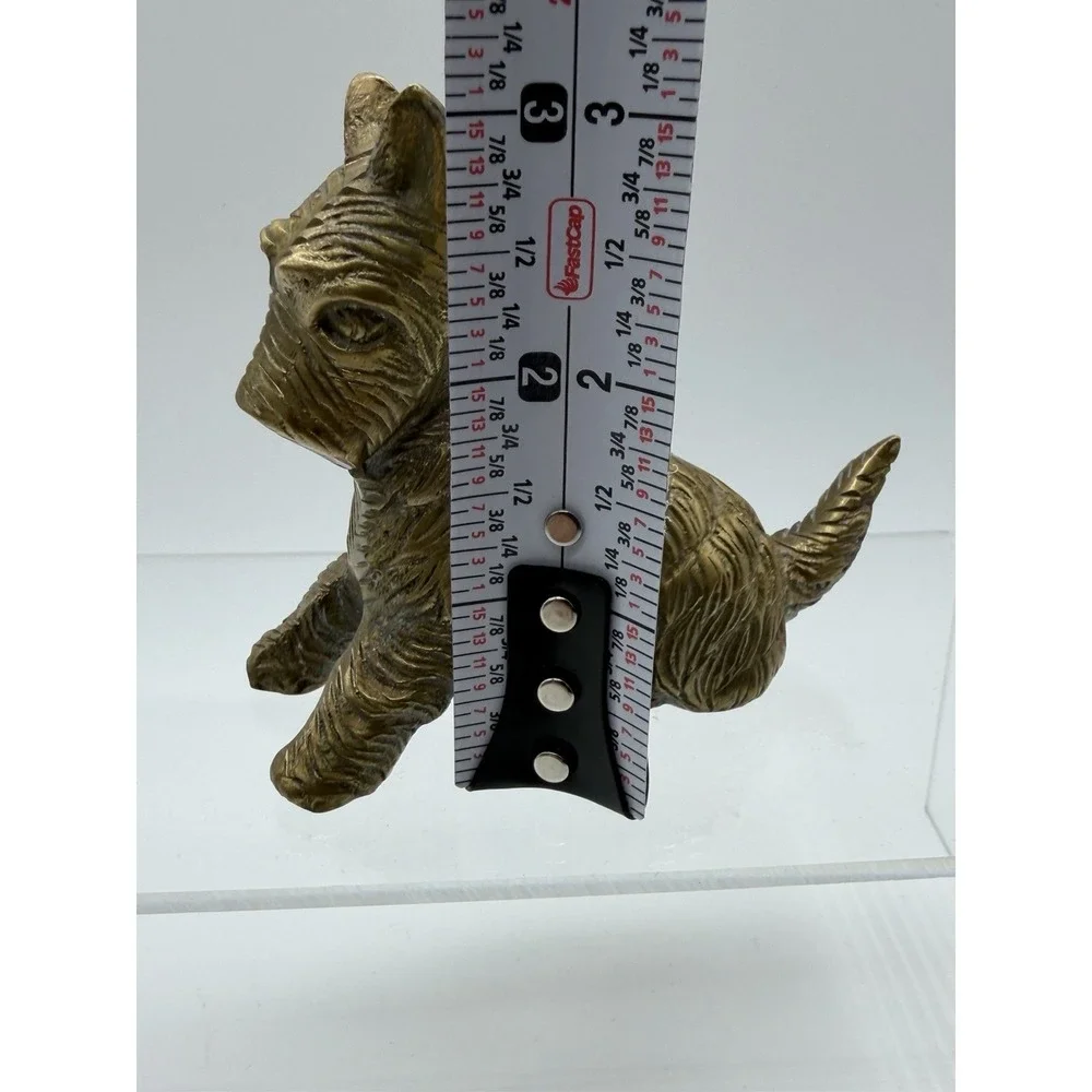 Vintage Brass Scottie Dog Terrier Paperweight Statue Figurine Patina Sculpture‎